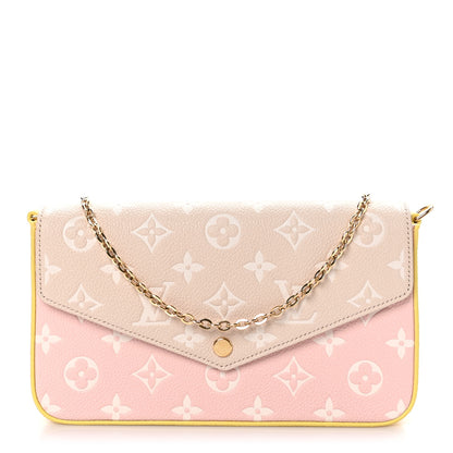 Louis Vuitton Empreinte Spring in the City Felicie Pochette Chain Wallet Pink Beige Yellow 1 of 11