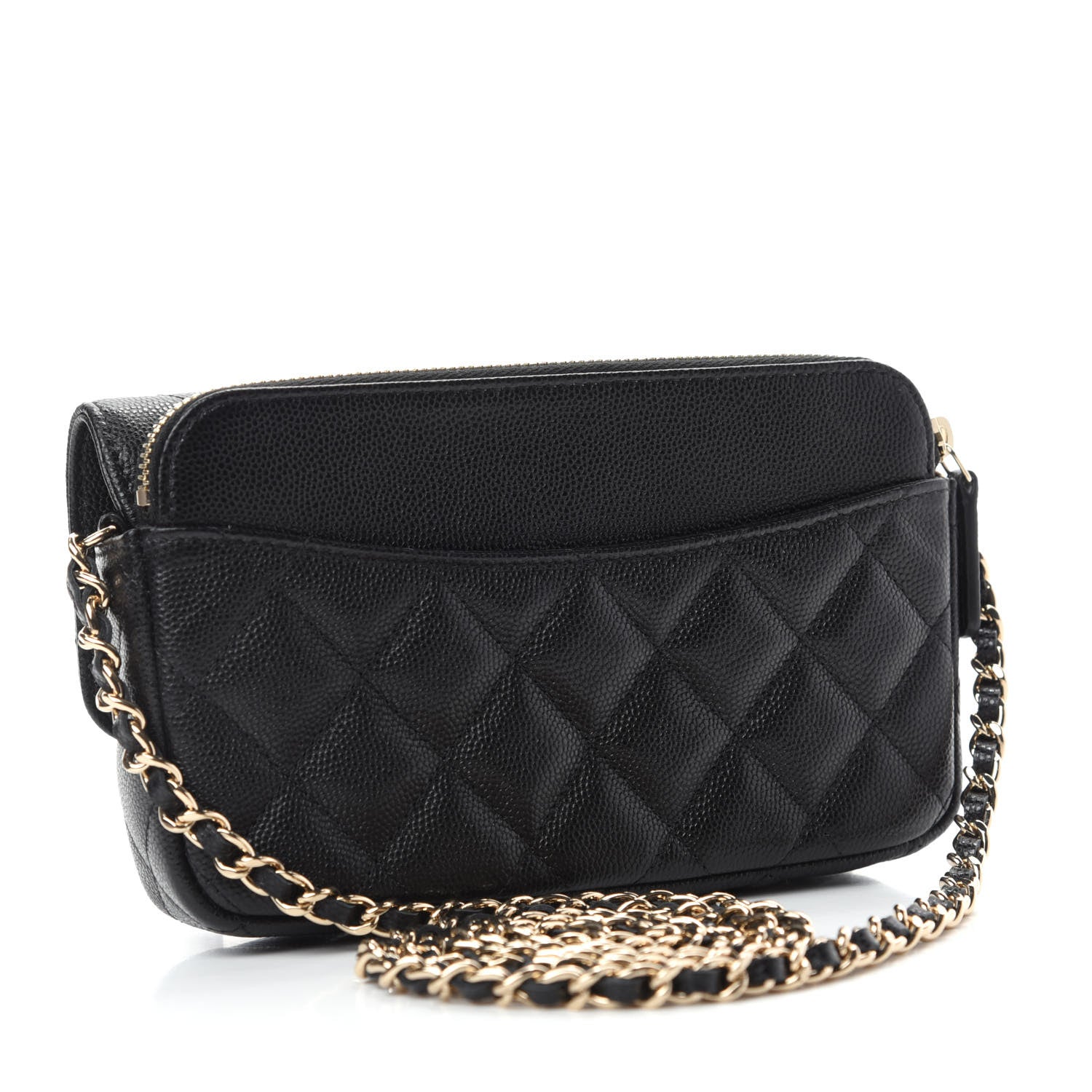 Chanel Caviar Quilted Flap Phone Holder With Chain Black 3 of 13