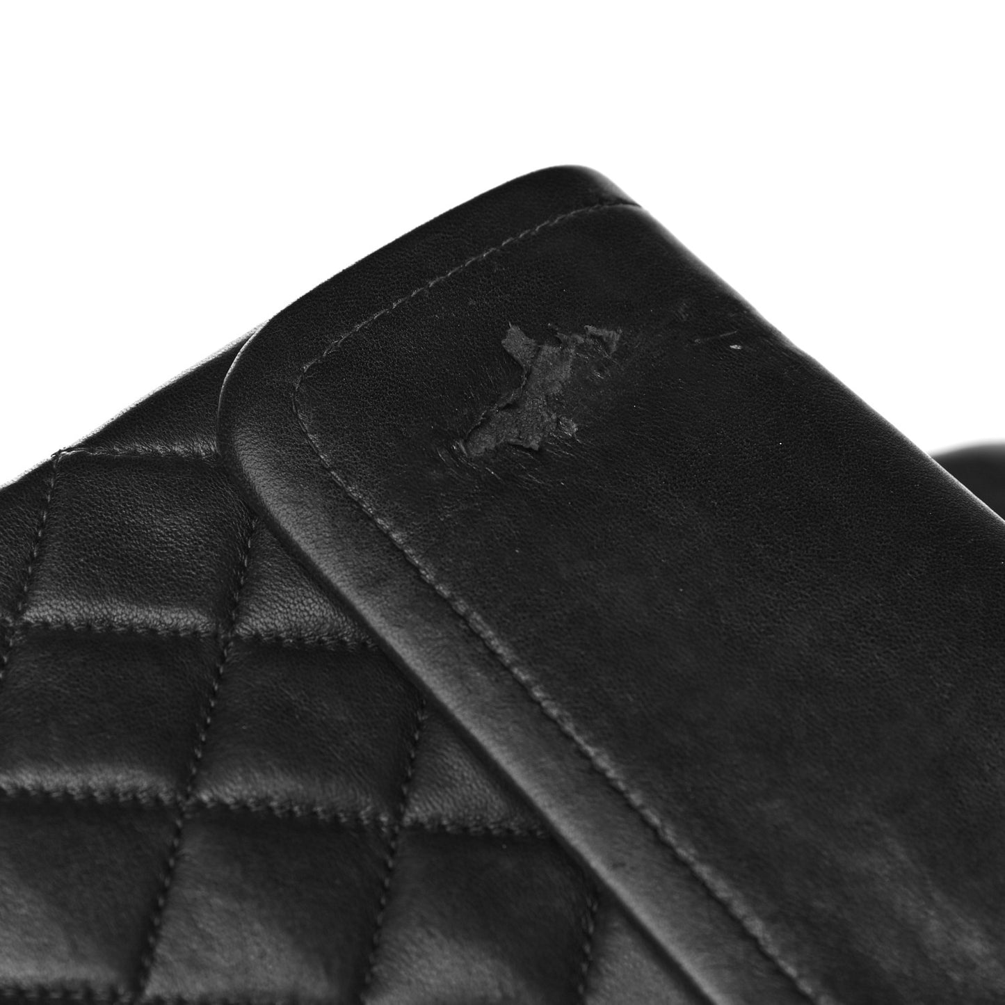 Lambskin Quilted Medium Double Flap Black