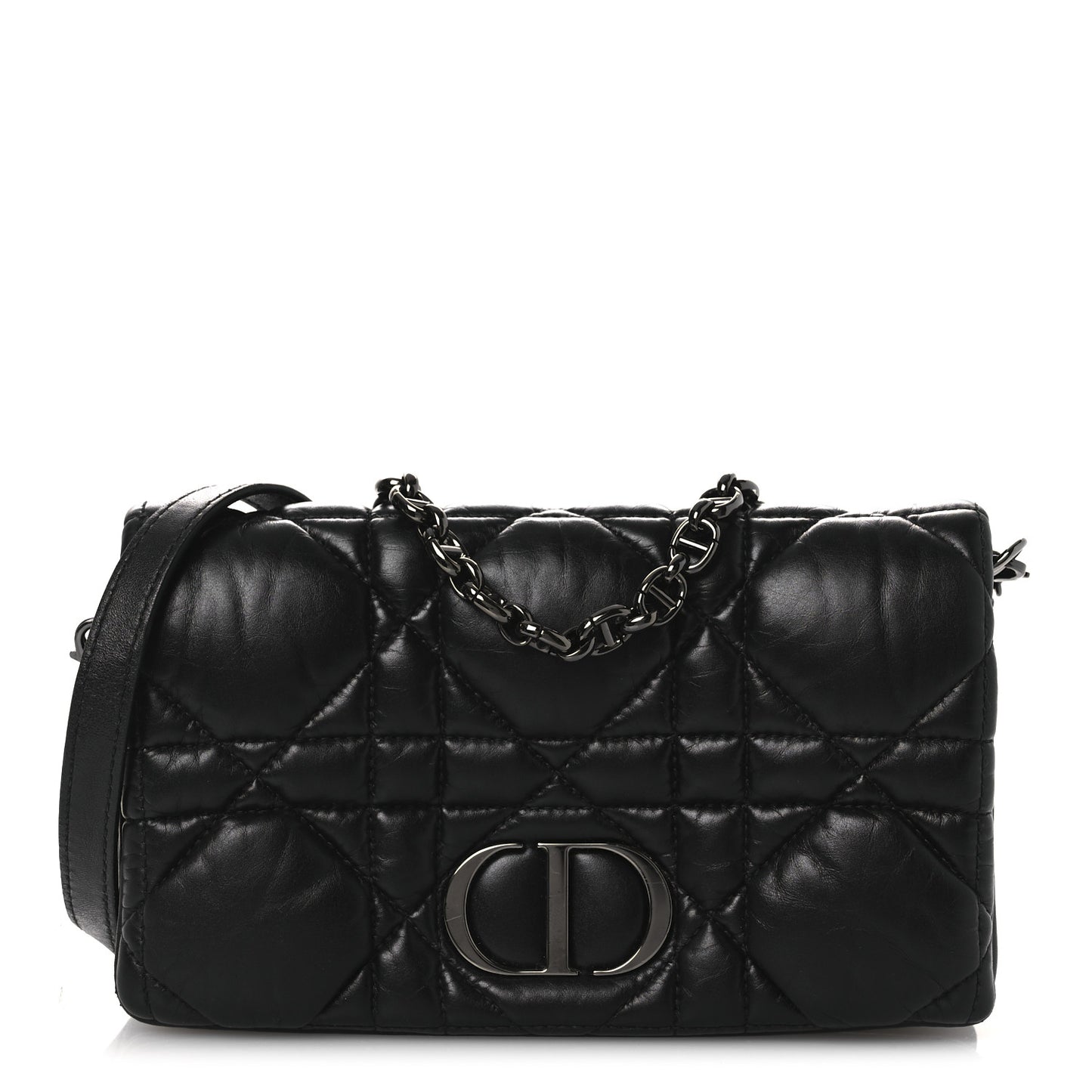 Calfskin Macrocannage Mini Caro Bag Black
