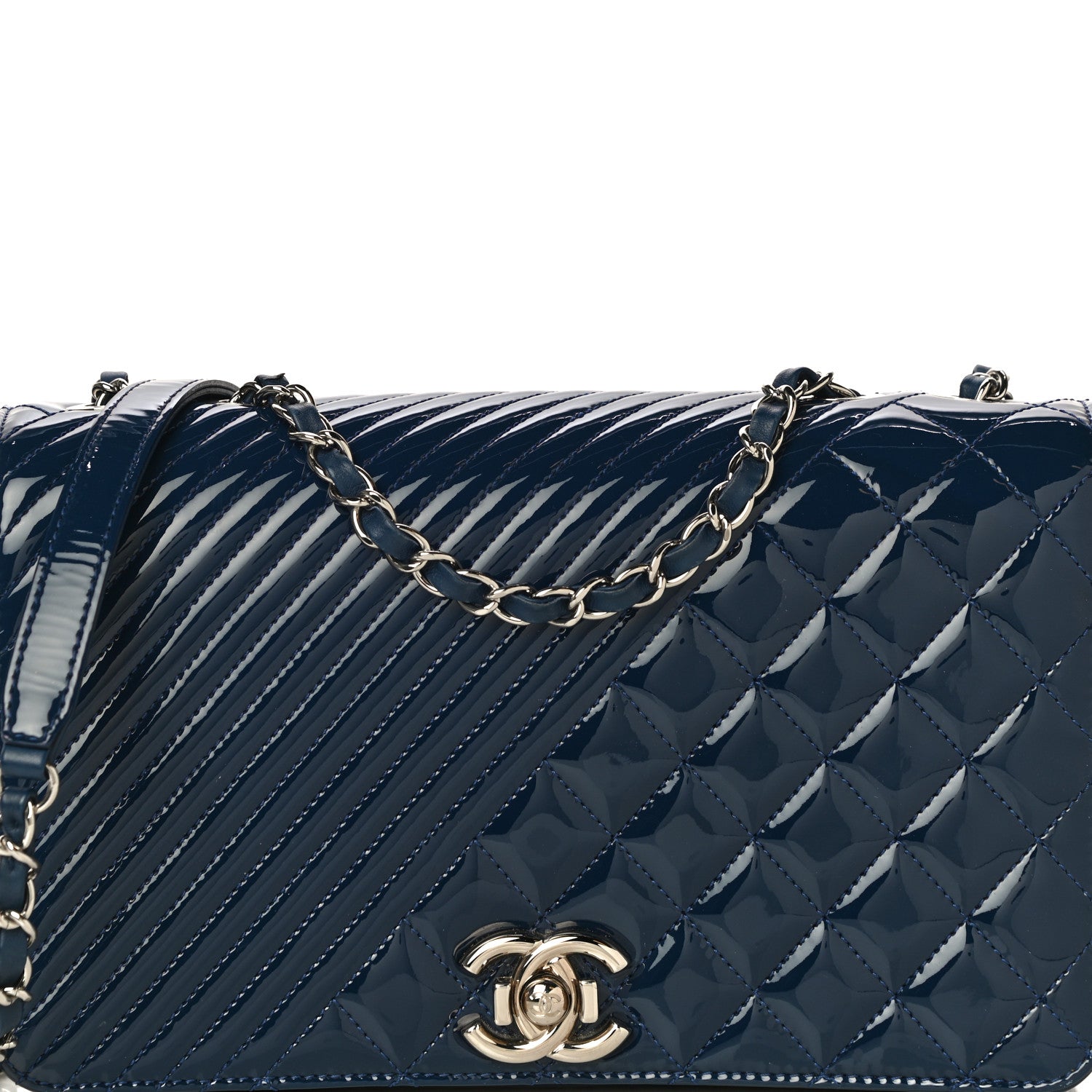 Chanel Patent Quilted Small Coco Boy Flap Navy 8 of 12
