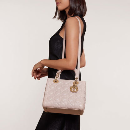 Christian Dior Lambskin Cannage Medium Lady Dior Light Pink 2 of 12