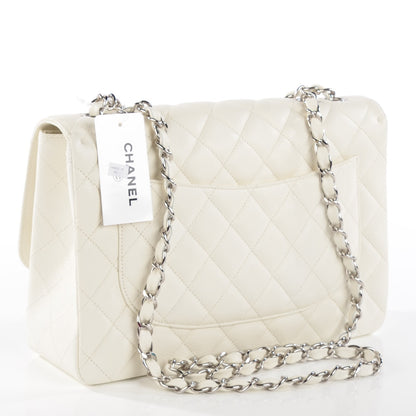 Chanel Caviar Quilted Jumbo Single Flap White 3 of 8