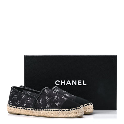 Chanel Mesh Grosgrain CC Espadrilles 37 Black White 8 of 8