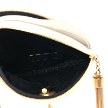 Saint Laurent Lambskin Quilted Round Le Maillon Round Tassel Chain Crossbody Bag Crema Soft 5 of 11
