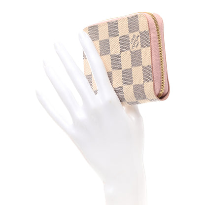 Louis Vuitton Damier Azur Zippy Coin Purse Rose Ballerine 2 of 7