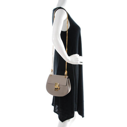 Chloe Grained Lambskin Mini Drew Shoulder Bag Motty Grey 2 of 9