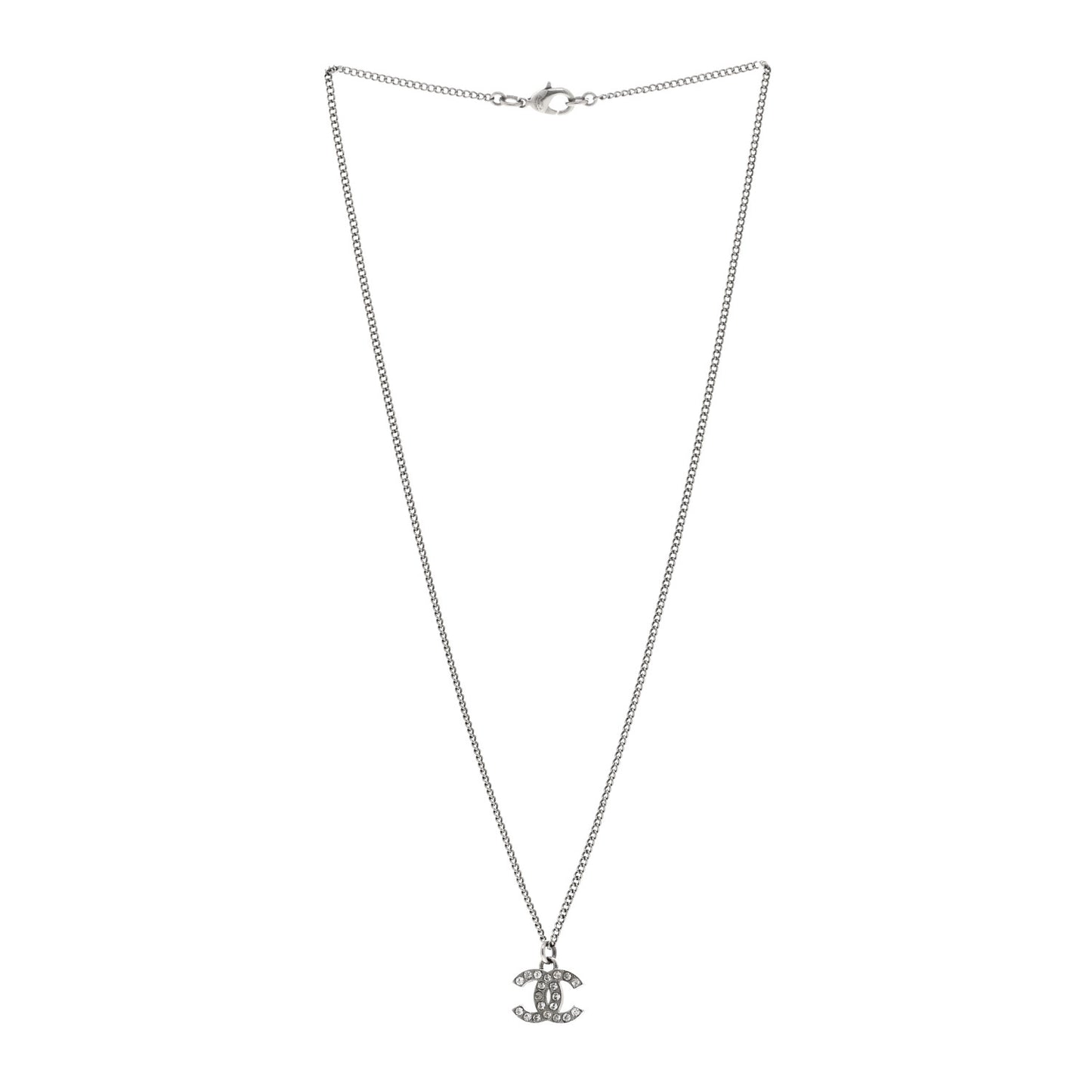 Crystal Timeless CC Necklace Silver
