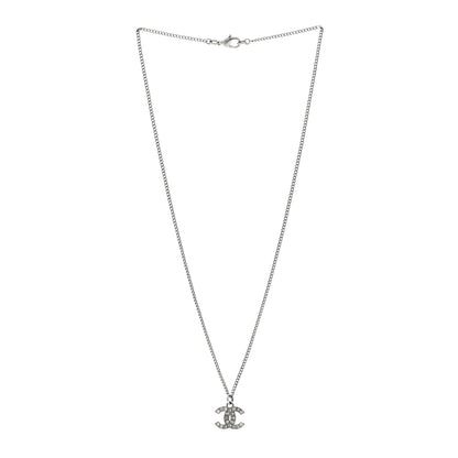 Chanel Crystal Timeless CC Necklace Silver 3 of 6