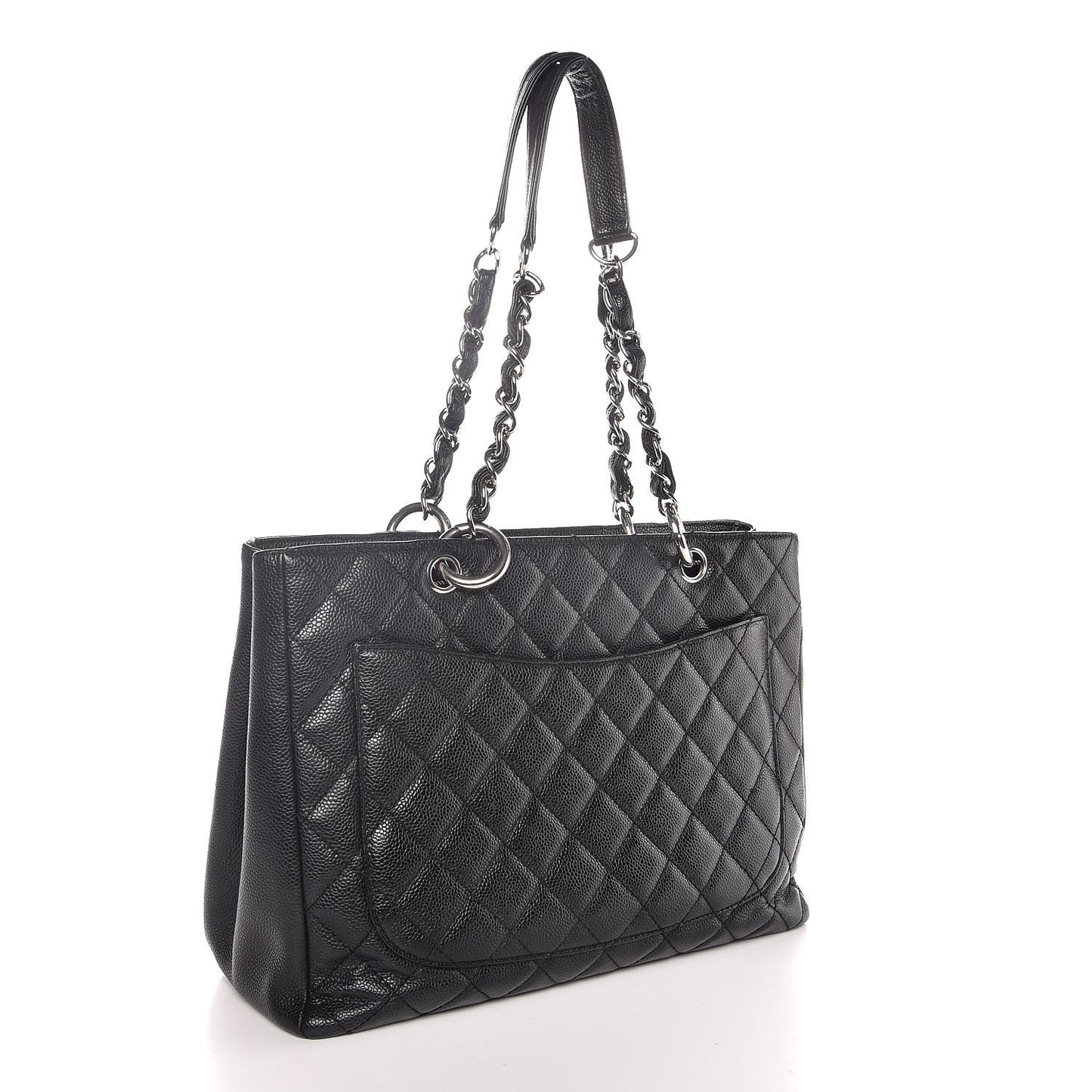 Caviar Quilted Grand Shopping Tote GST Black