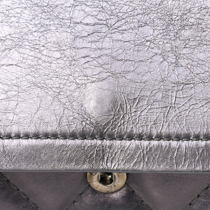 Chanel Metallic Aged Calfskin Quilted Studded 2.55 Reissue 226 Flap Dark Silver 13 of 15
