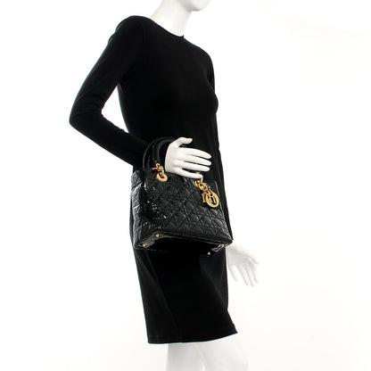 Christian Dior Patent Cannage Medium Lady Dior Black 3 of 8