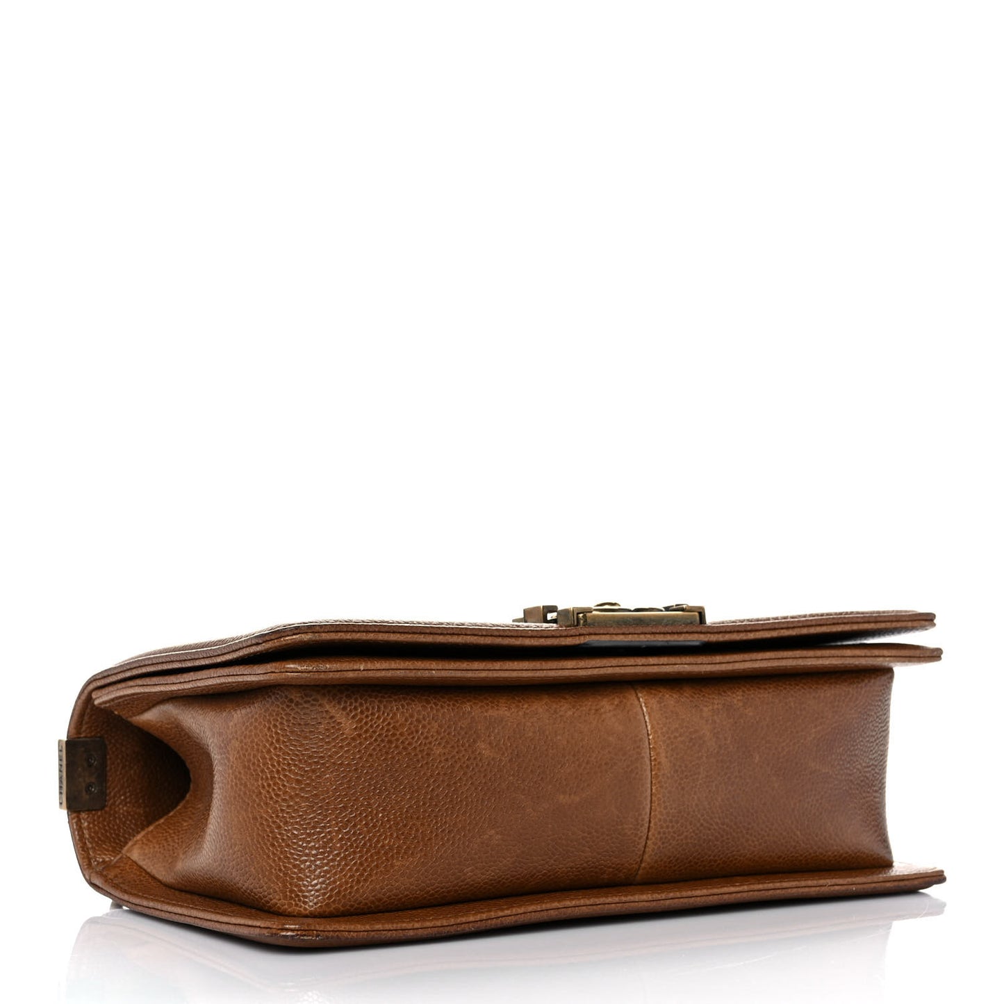 Caviar Quilted Medium Boy Flap Light Brown