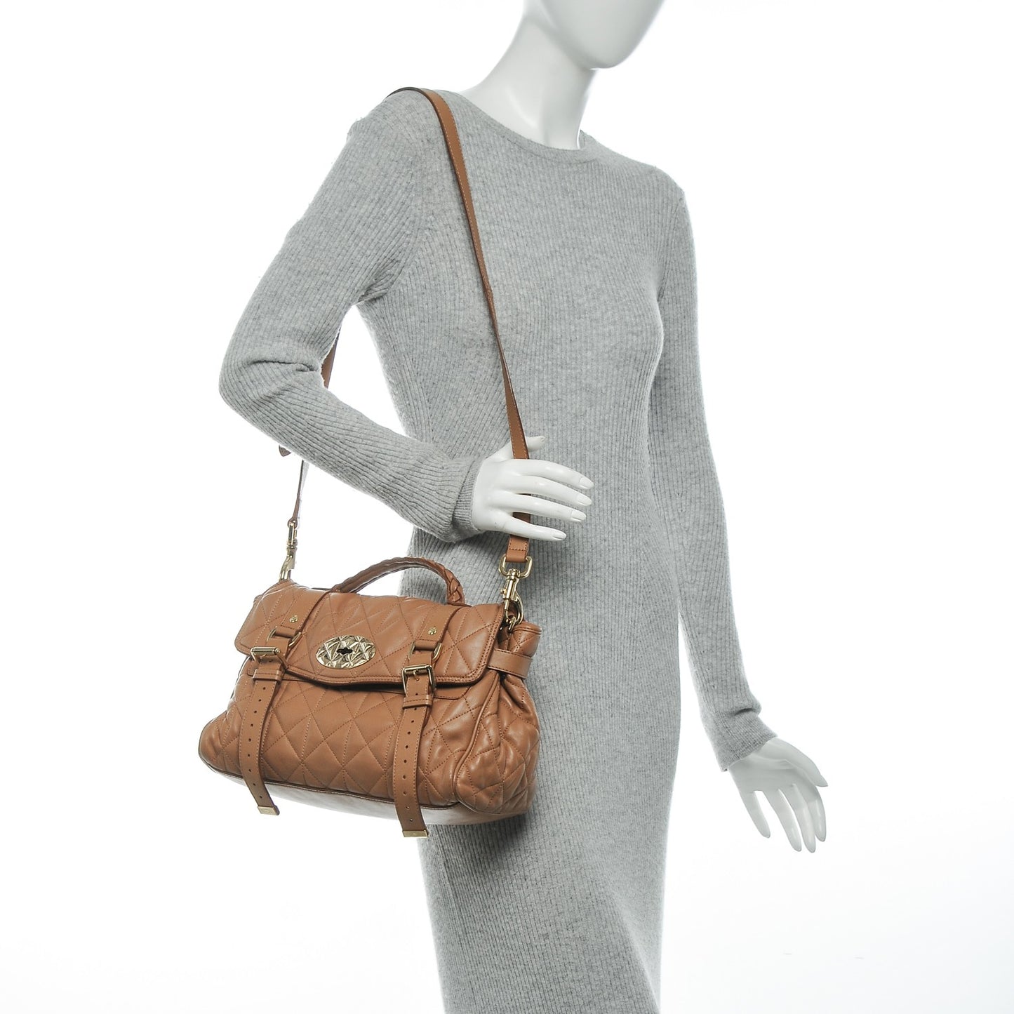 Nappa Quilted Medium Alexa Deer Brown