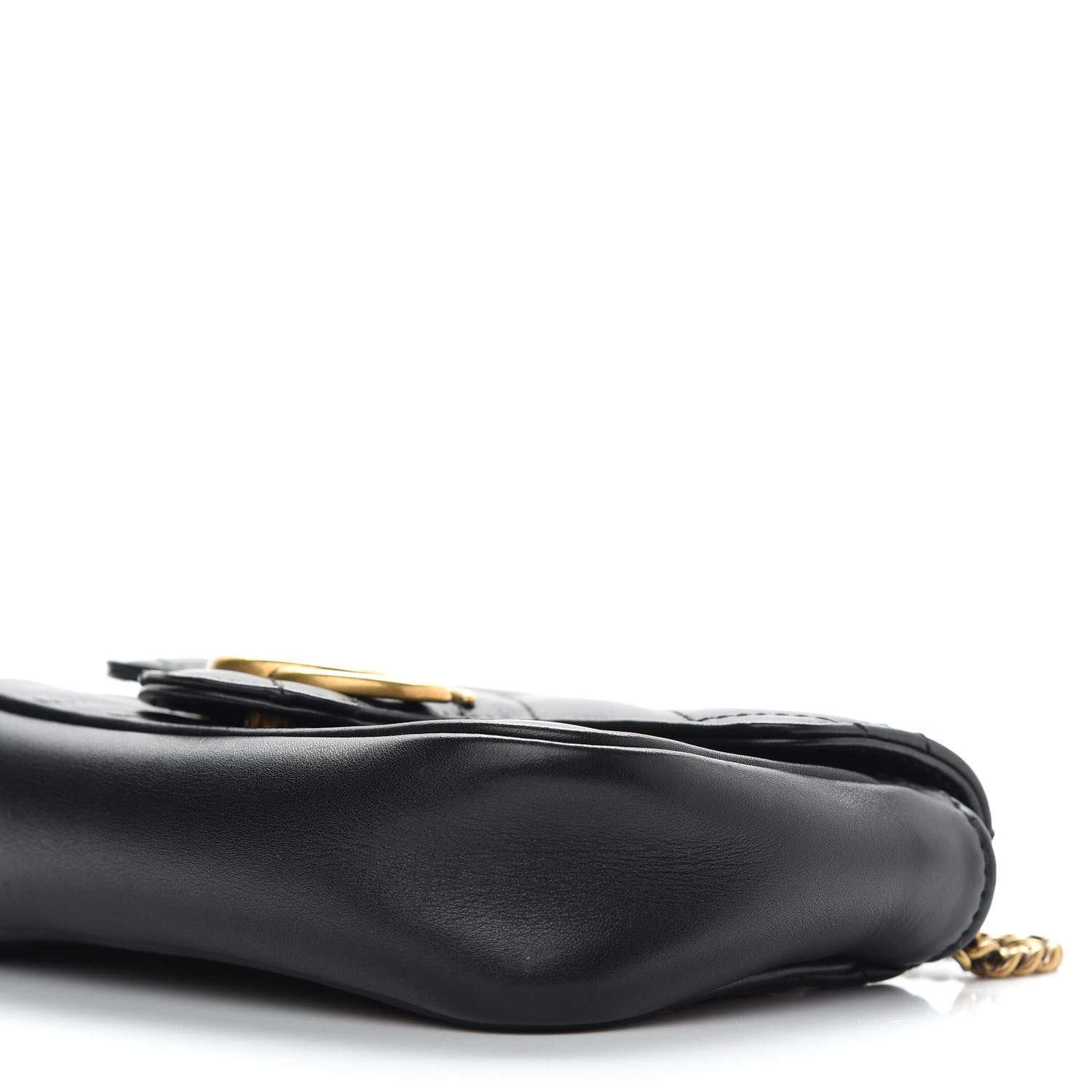 Gucci Calfskin Matelasse Super Mini GG Marmont Shoulder Bag Black 9 of 10