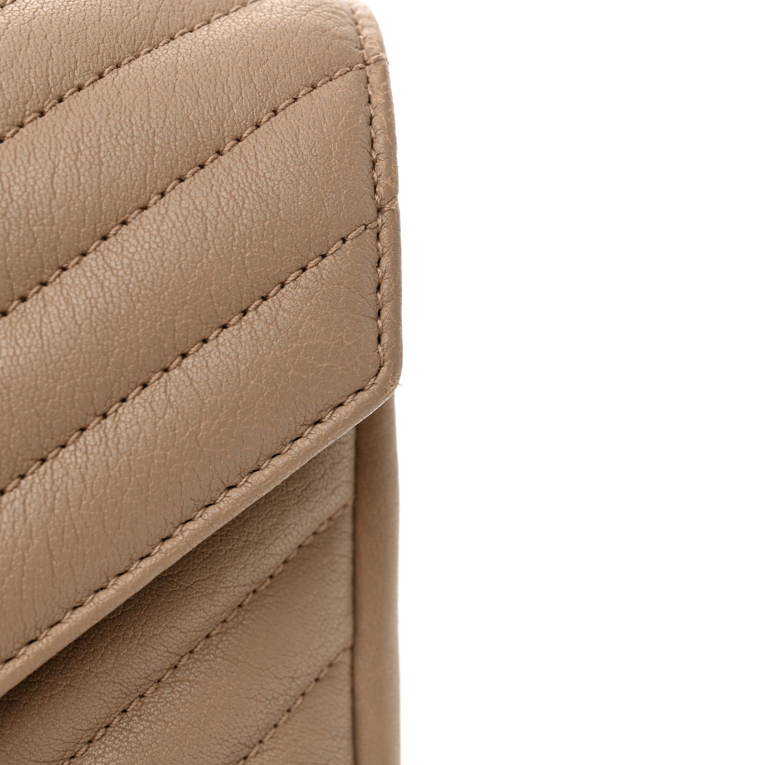 Saint Laurent Sheepskin Matelasse Chevron Monogram Medium College Bag Dark Beige 14 of 15