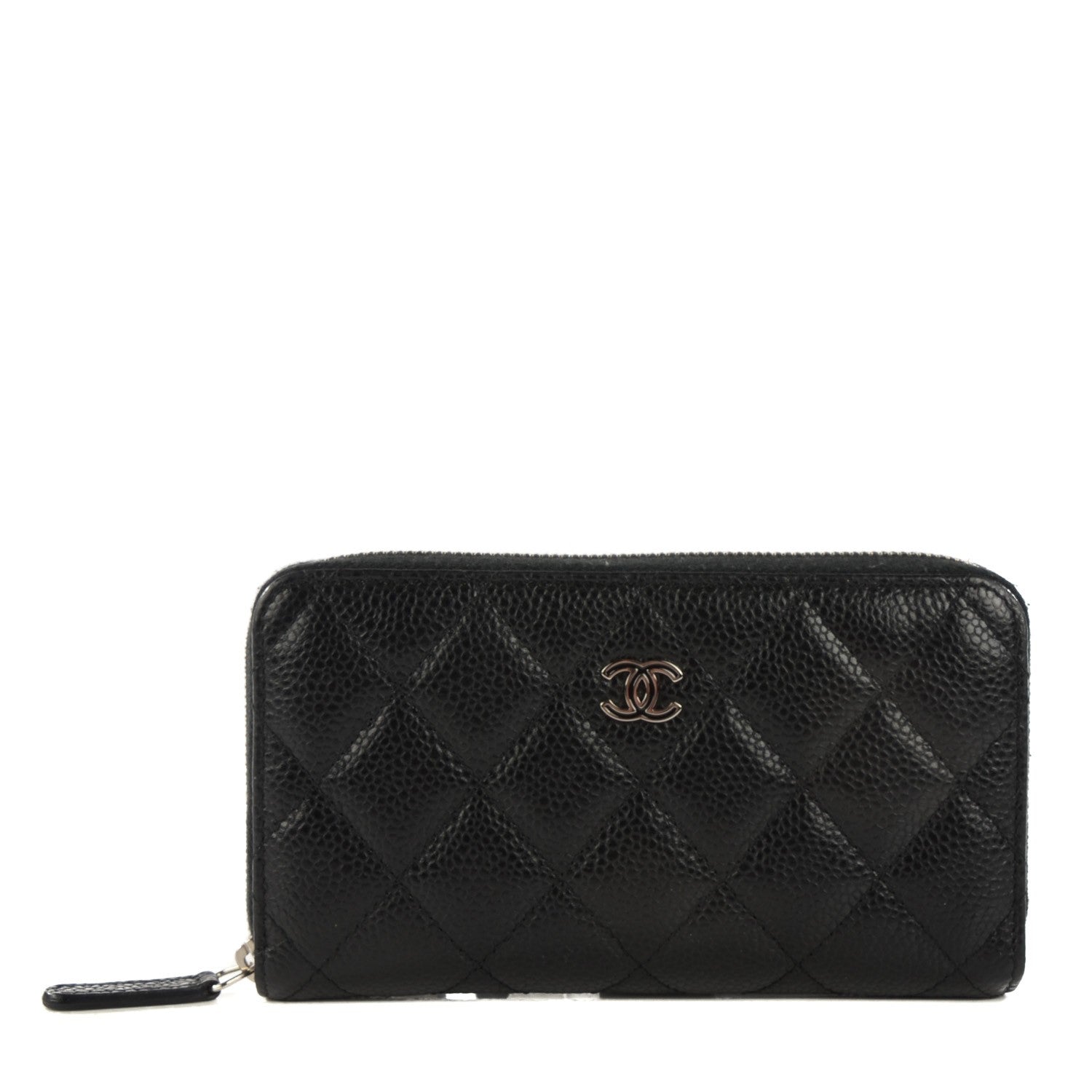 Chanel Caviar Quilted Small Gusset Zip Around Wallet Black 1 of 8
