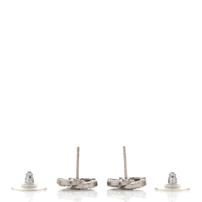 Chanel Crystal CC Earrings Silver 3 of 4