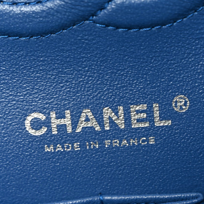 Chanel Caviar Chevron Quilted Medium Double Flap Blue 10 of 18