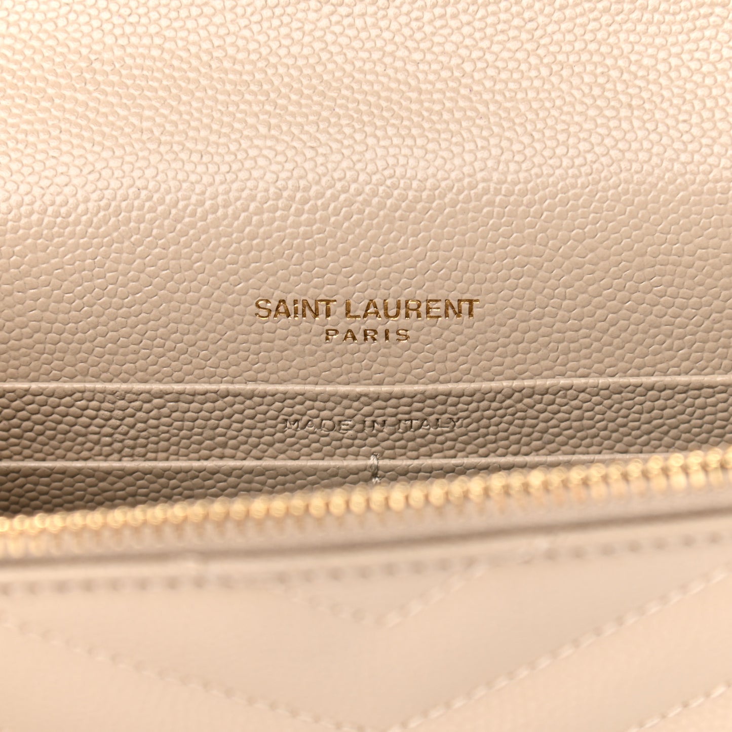 Grain De Poudre Matelasse Chevron Monogram Envelope Chain Wallet Dark Beige