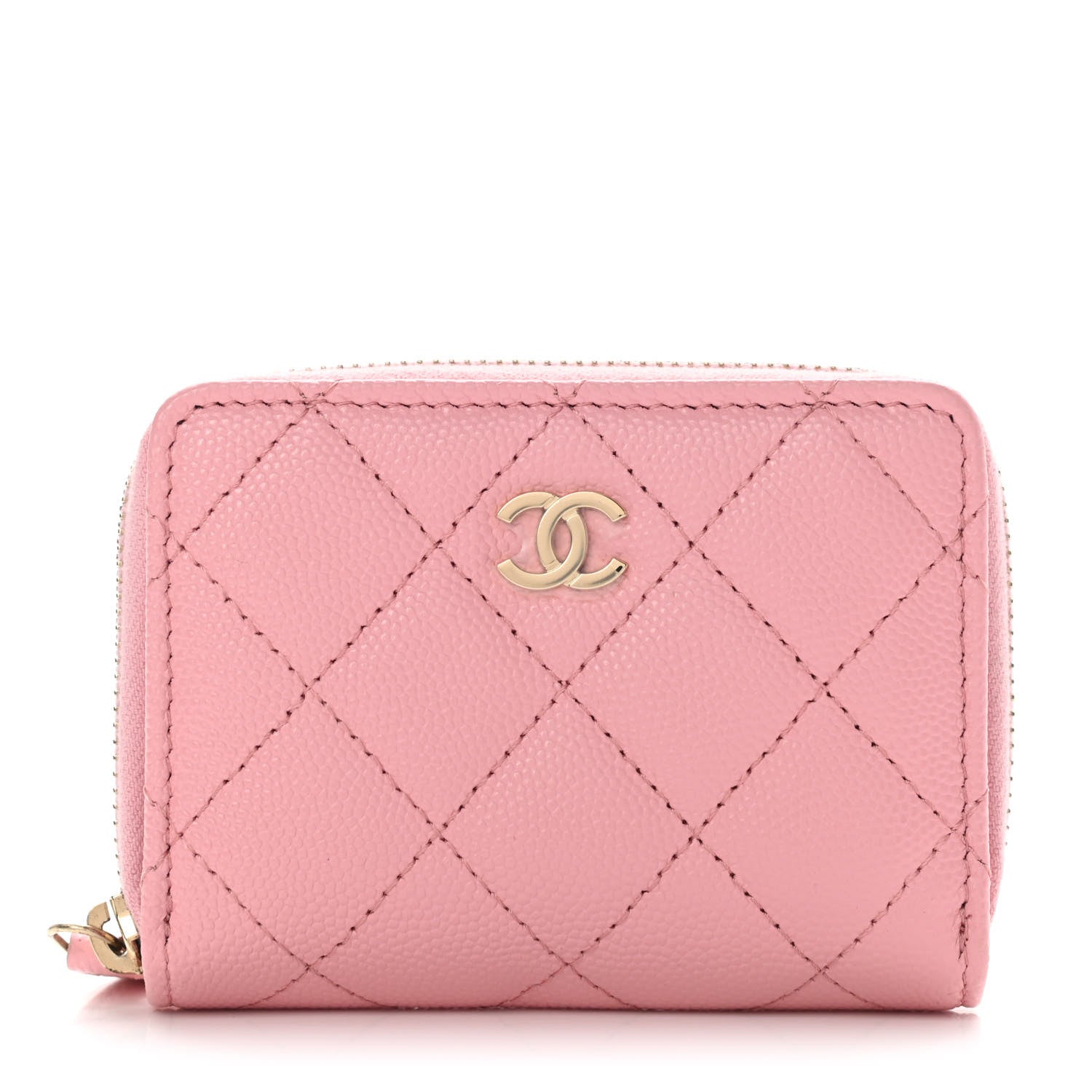 Chanel Caviar Quilted Compact Zipped Wallet Pink 1 of 9