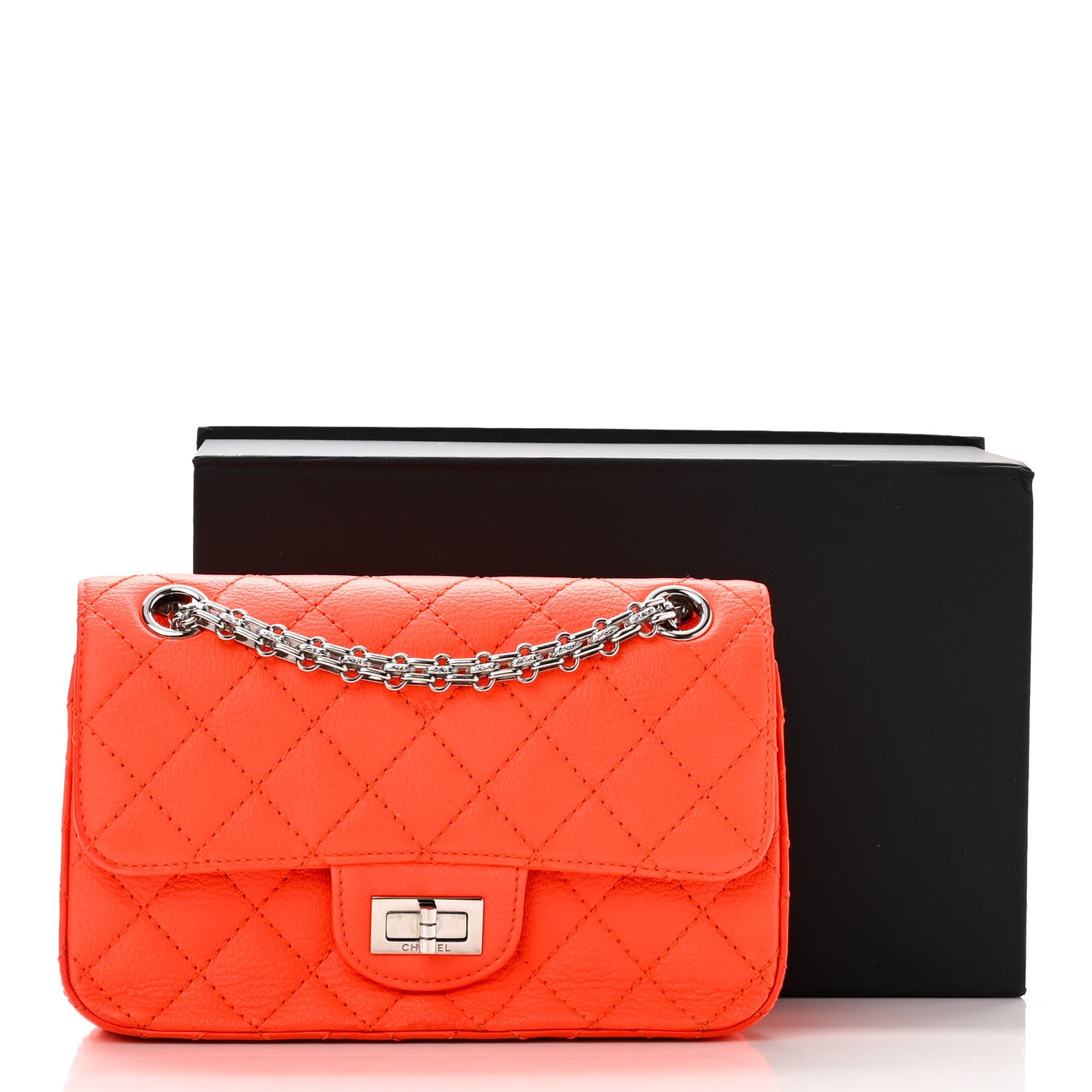 Chanel Goatskin Quilted 2.55 Reissue Mini Flap Orange 11 of 11