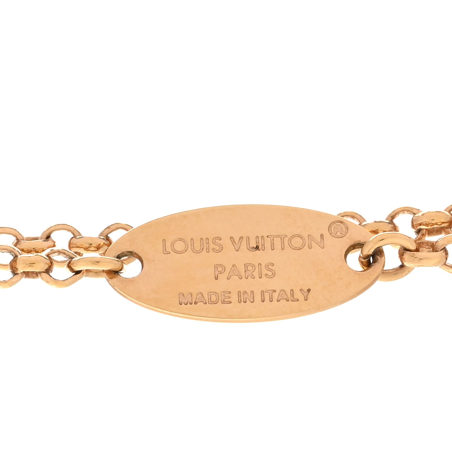 Metal Crystal Lady LV Necklace Gold