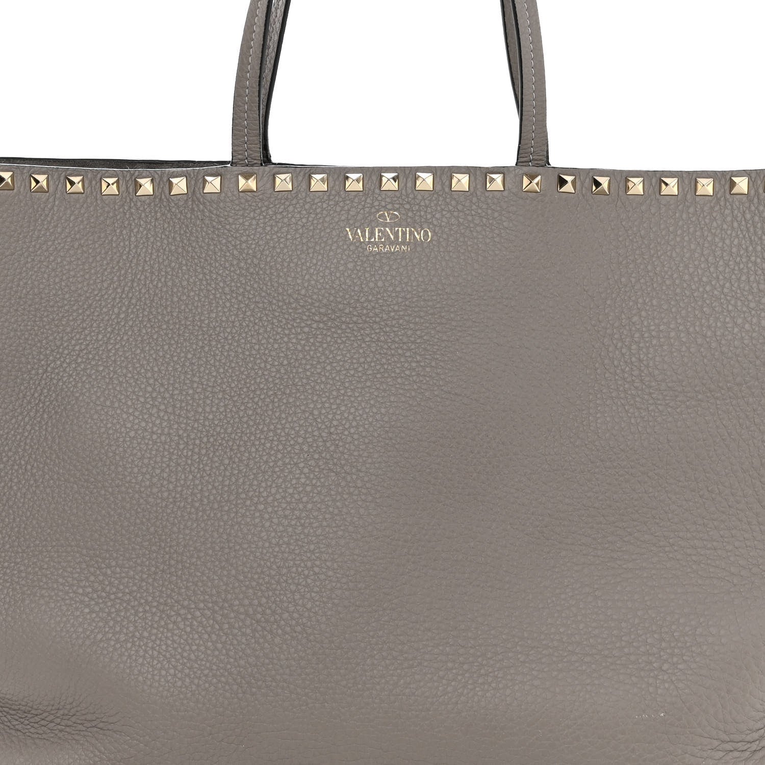 Valentino Garavani Grained Calfskin Rockstud Shoulder Tote Perla 7 of 10