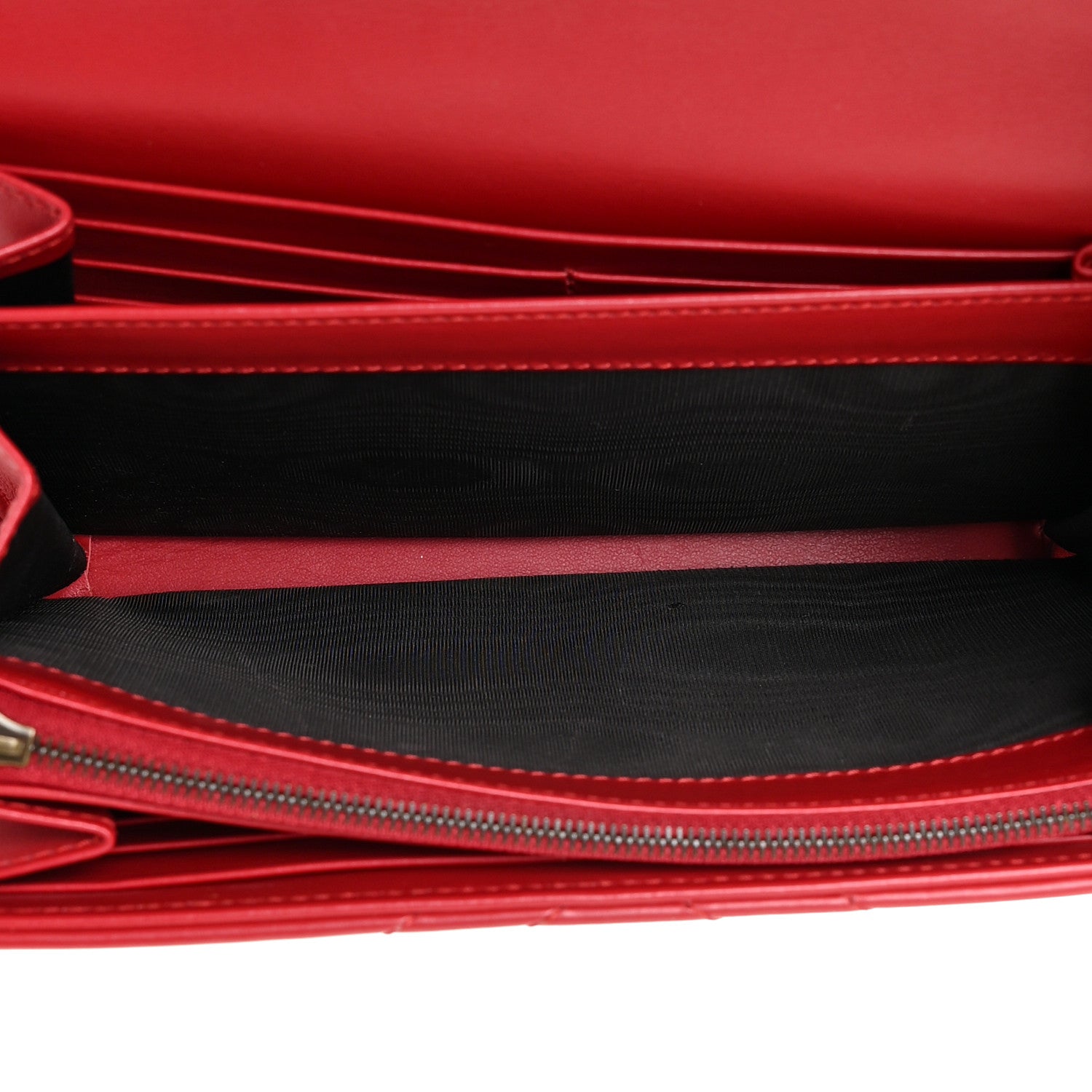 Gucci Calfskin Matelasse GG Marmont Chain Wallet Hibiscus Red 6 of 18