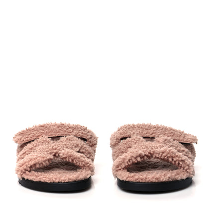 Hermes Woolskin Womens Chypre Sandals 40.5 Bois De Santal 2 of 7