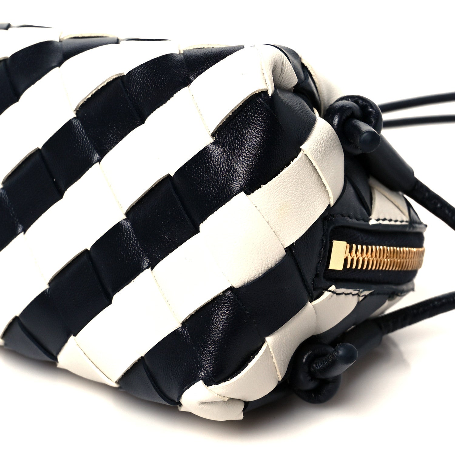 Bottega Veneta Nappa Intrecciato Striped Concert Pouch Space Chalk 11 of 12
