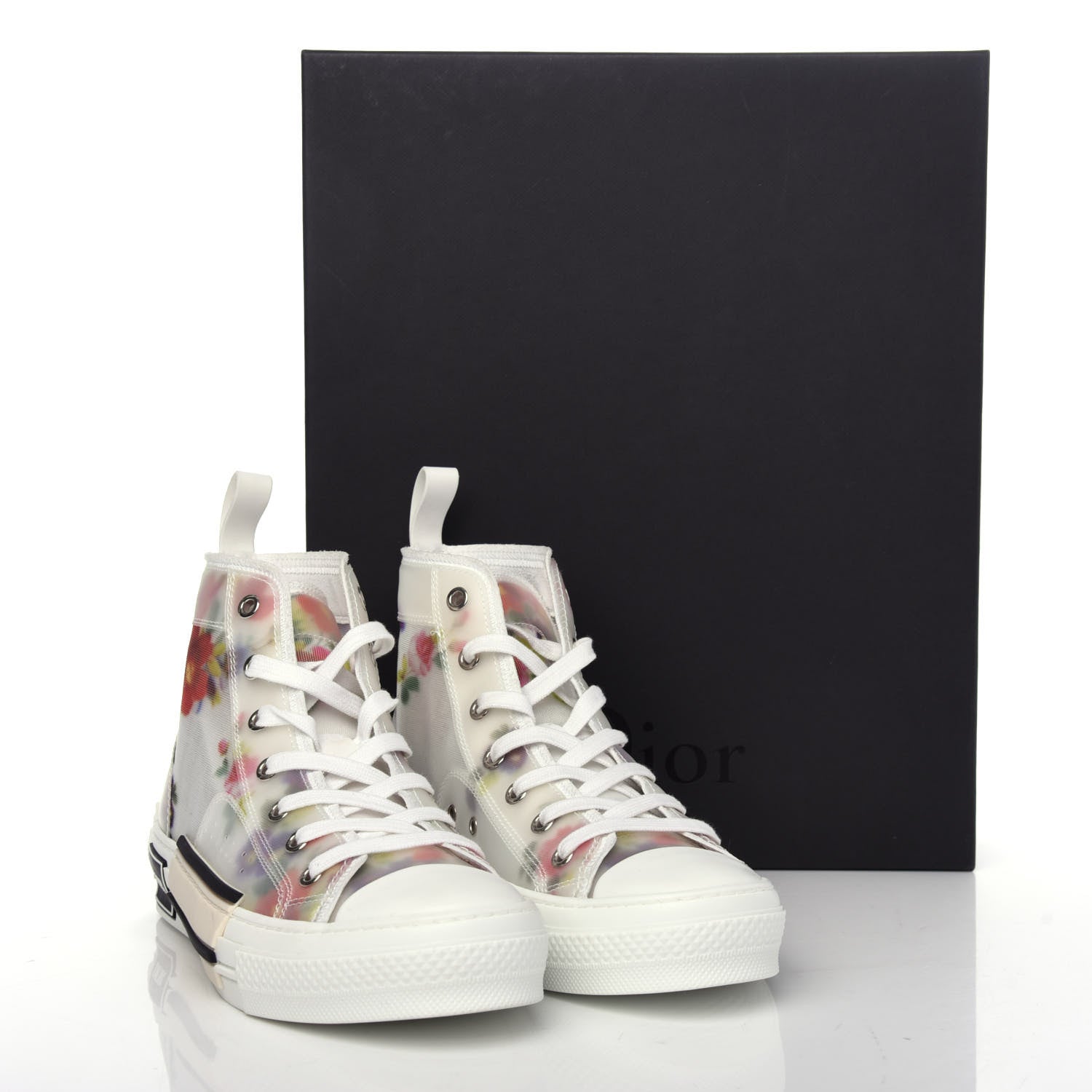 Christian Dior Technical Canvas Flowers Mens B23 High Top Sneakers 38 White 11 of 11