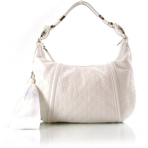 Guccissima Medium Techno Horsebit Hobo White