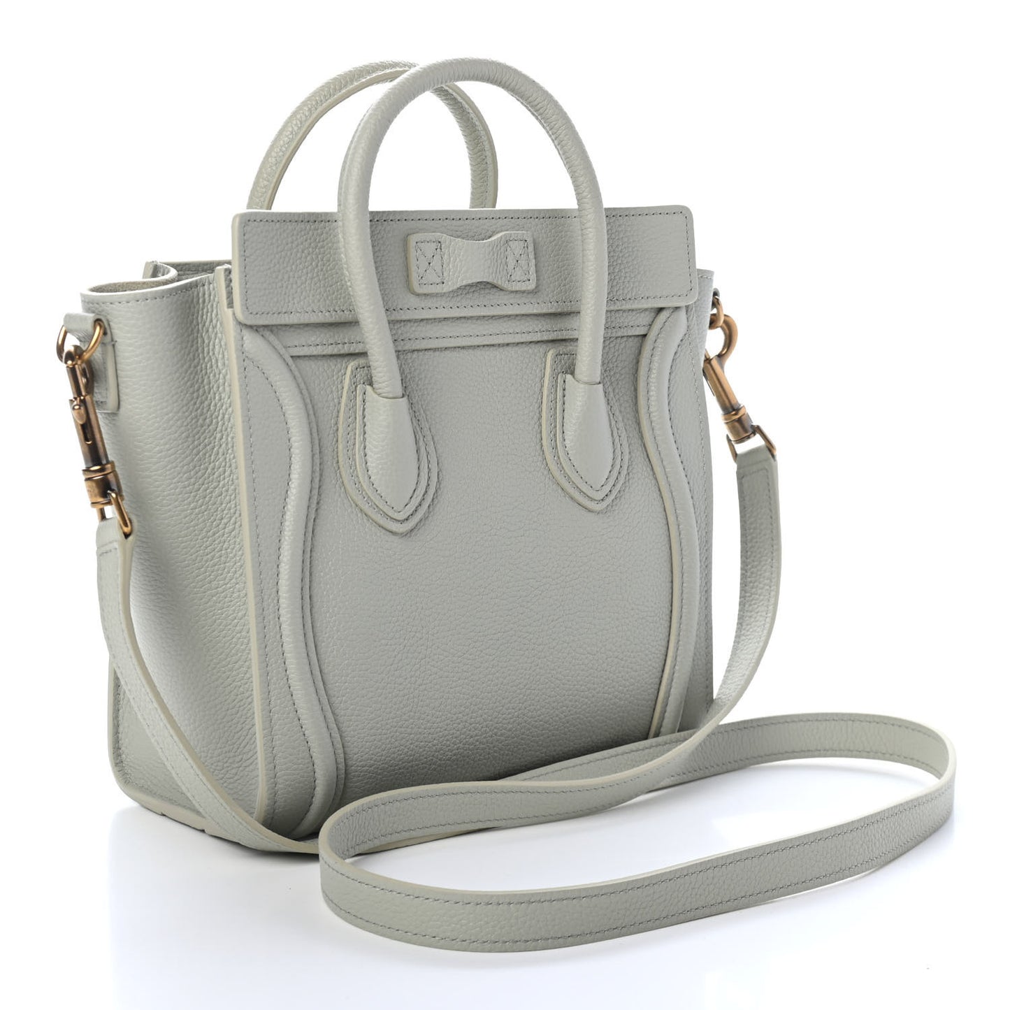Drummed Calfskin Nano Luggage Vert D'eau