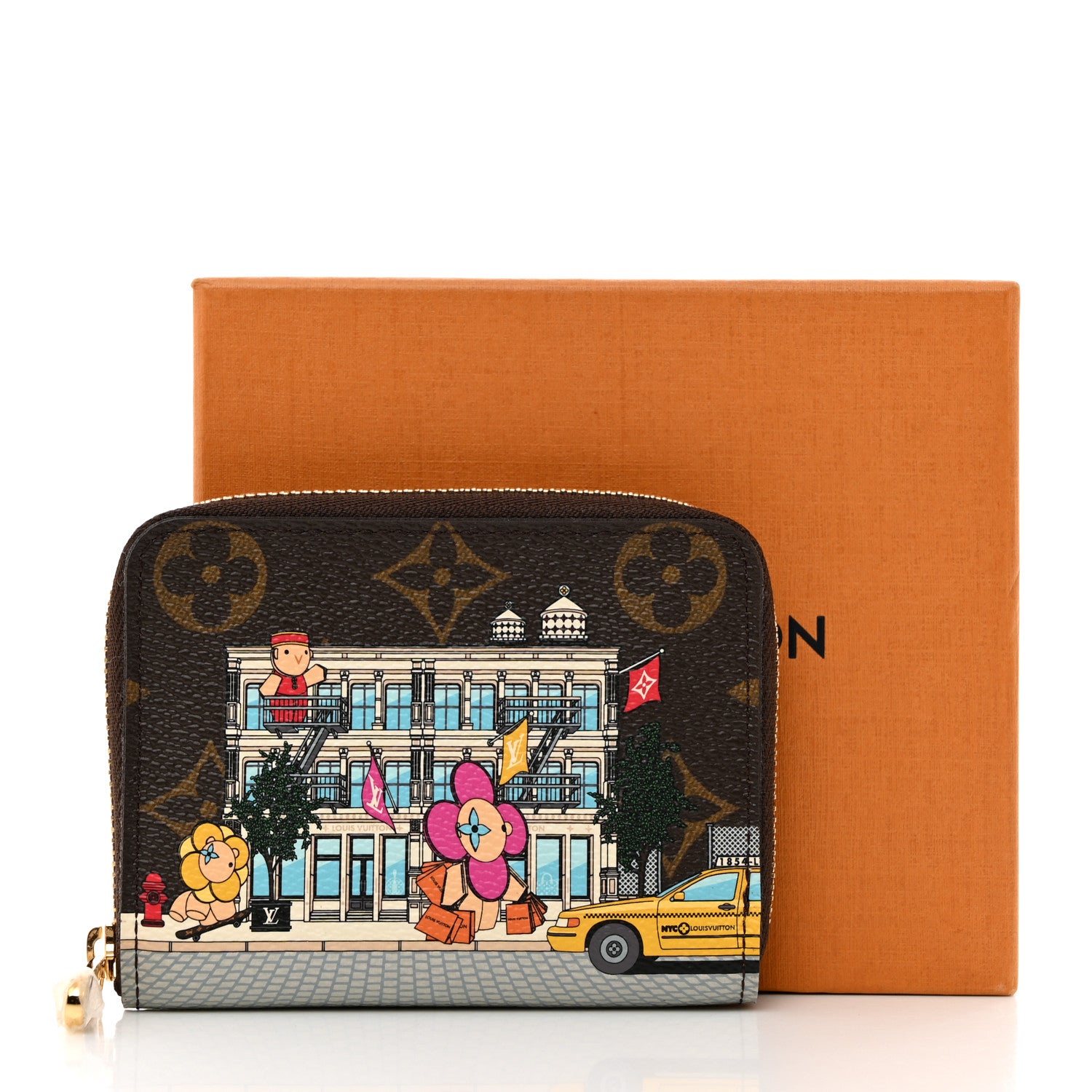 Louis Vuitton Monogram 2022 Christmas Animation New York Soho Zippy Coin Purse Yellow 7 of 7