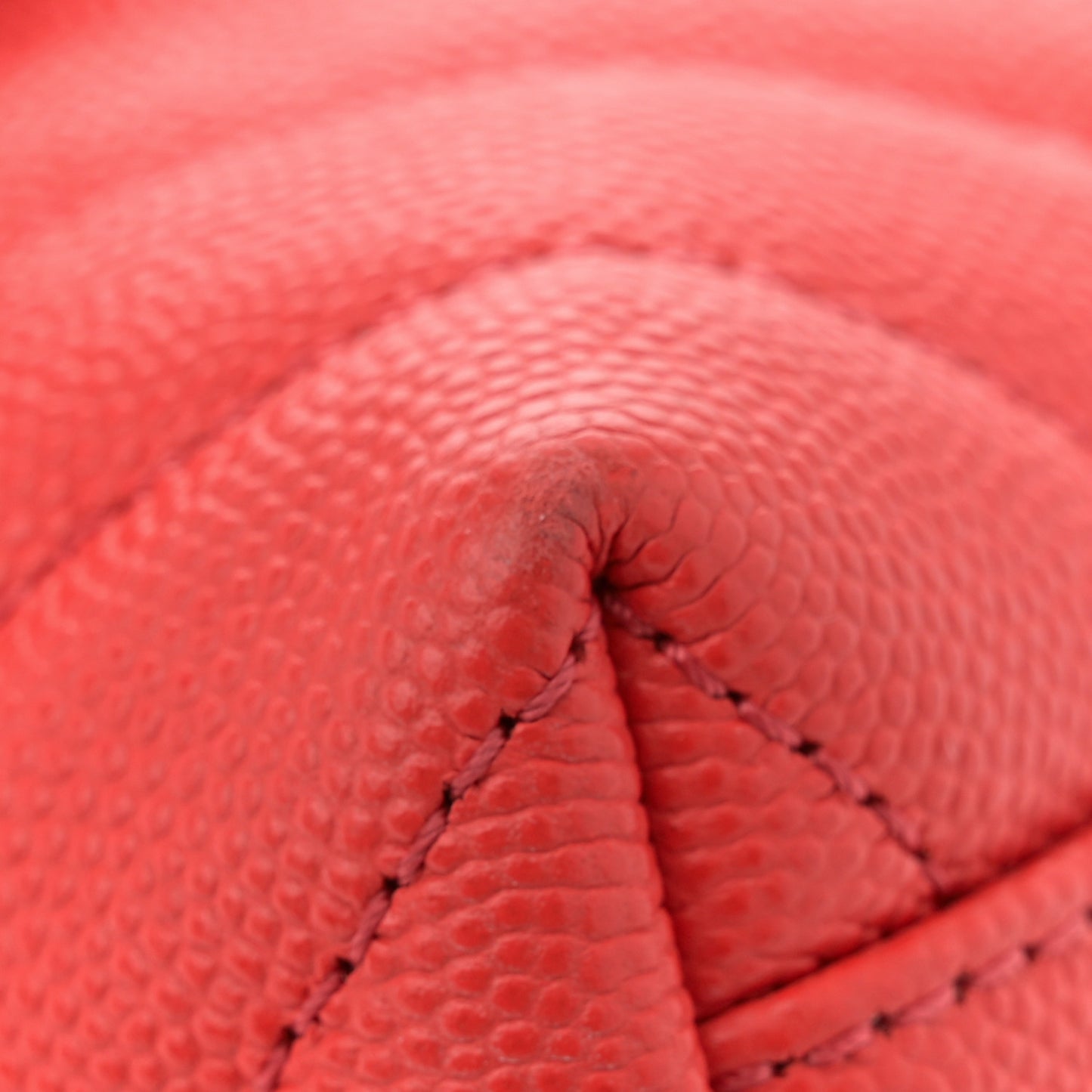 Caviar Chevron Quilted Mini Coco Handle Flap Red