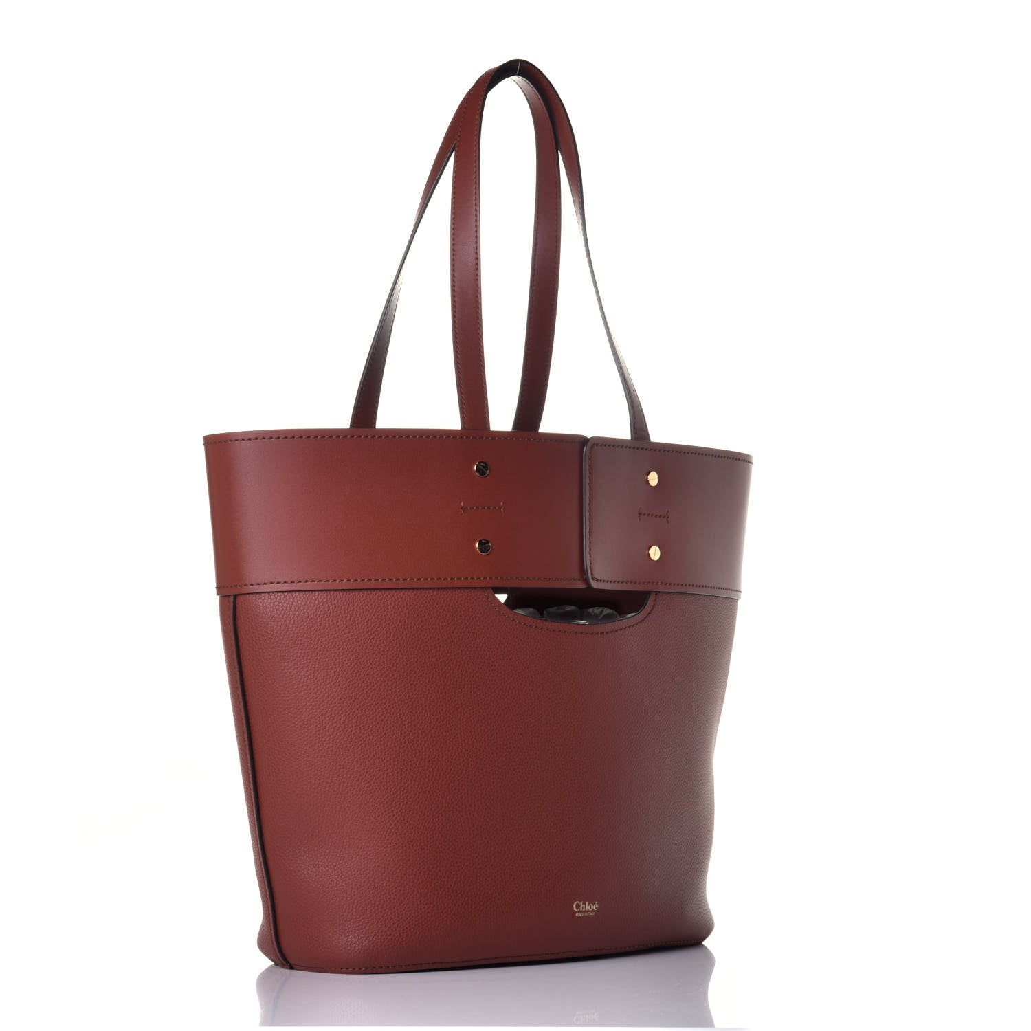 Chloe Smooth Grained Calfskin Medium Aby Tote Sepia Brown 3 of 8