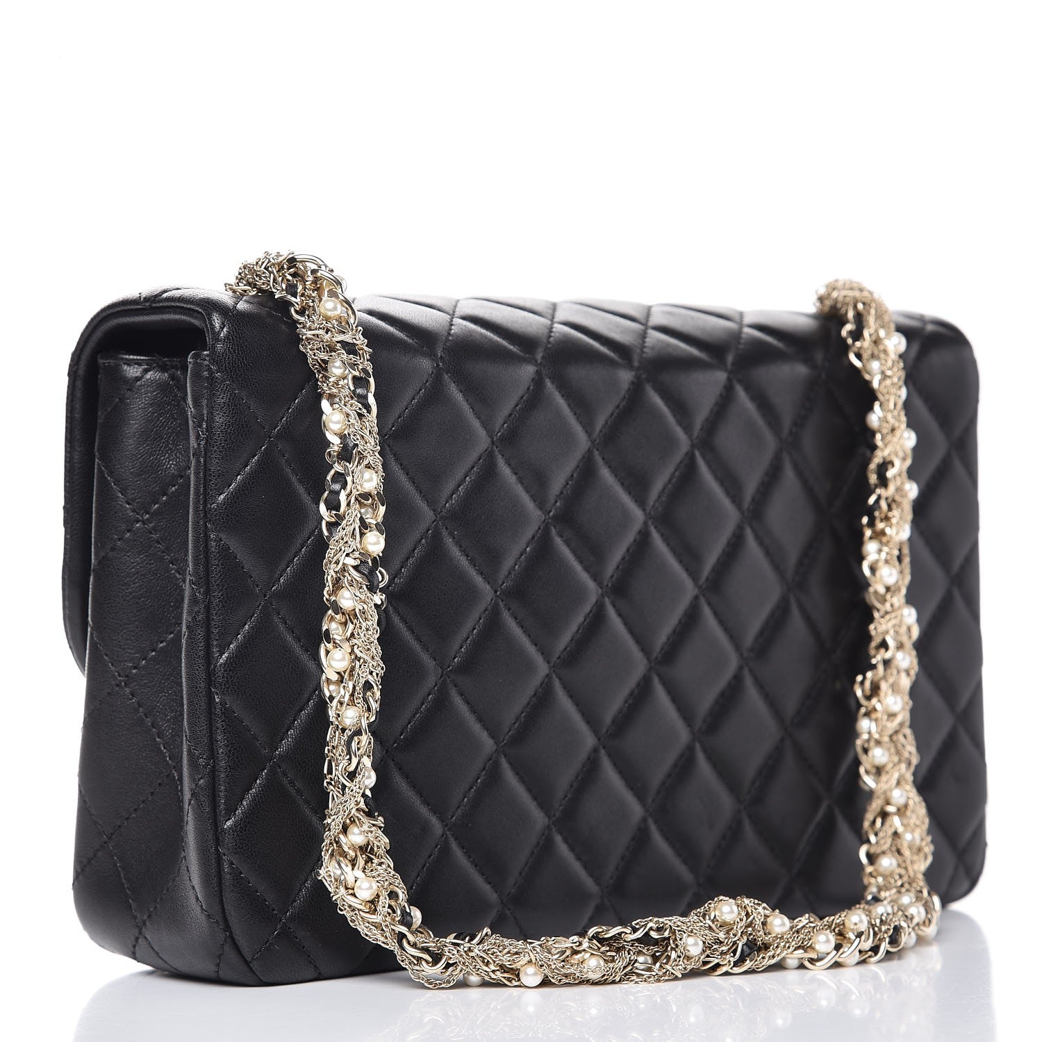Chanel Lambskin Quilted Medium Westminster Pearl Flap Black 3 of 7