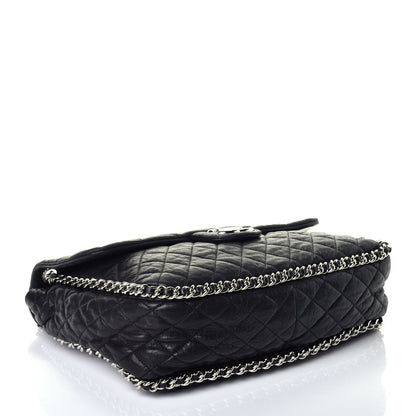 Chanel Washed Lambskin Quilted Maxi Chain Around Flap Black 4 of 9