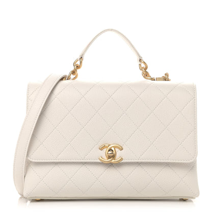 Chanel Grained Calfskin Small Stitched Flap White 1 of 6