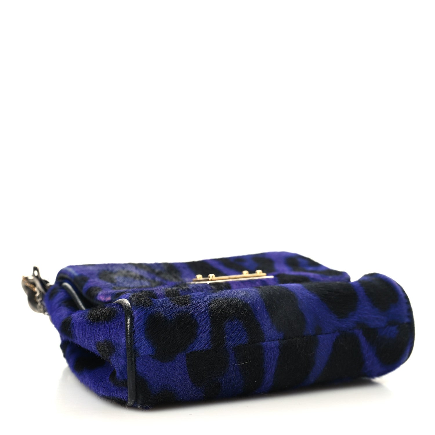 Dolce & Gabbana Pony Hair Leopard Print Shoulder Bag Purple 4 of 10