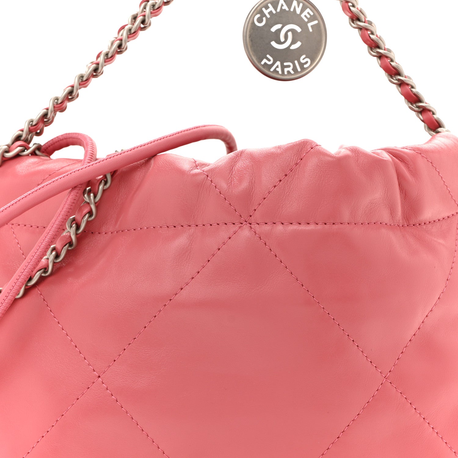 Chanel Shiny Calfskin Quilted Mini Chanel 22 Pink 8 of 11