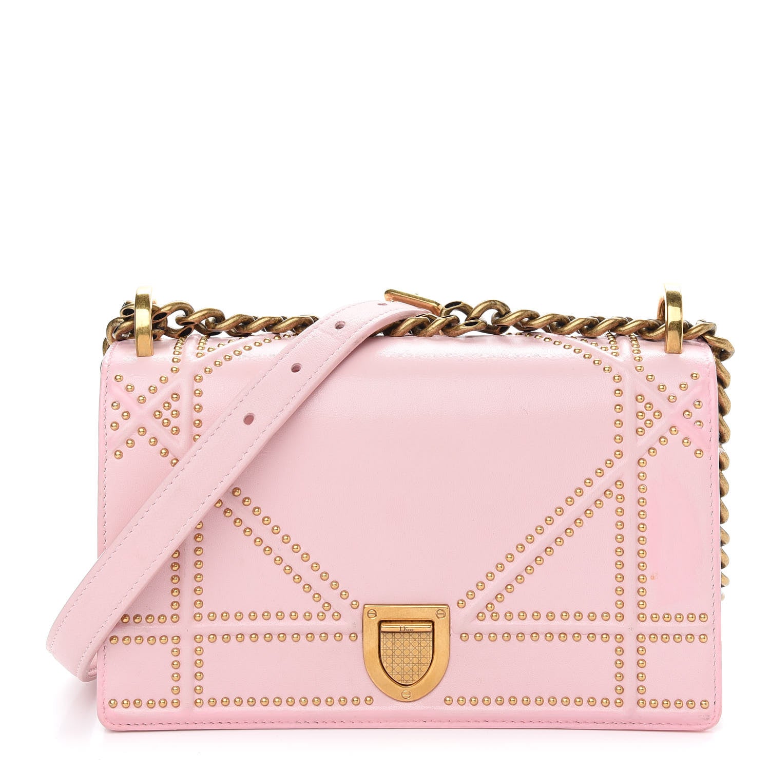 Christian Dior Lambskin Studded Small Diorama Flap Bag Light Pink 1 of 11