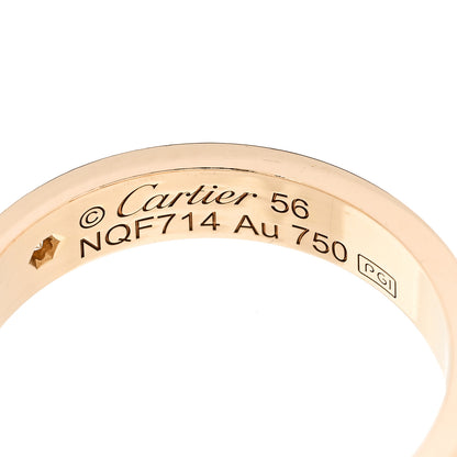 Cartier 18K Yellow Gold Diamond 4mm LOVE Wedding Band Ring 56 7.5 4 of 5