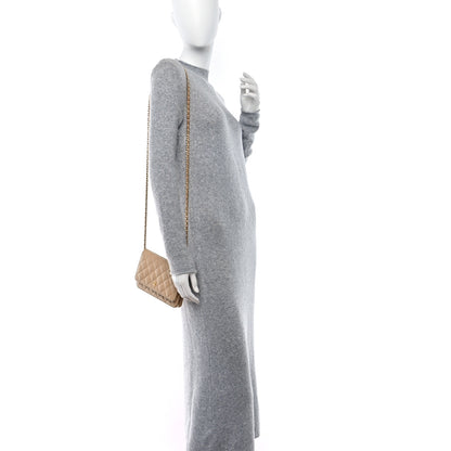 Chanel Caviar Quilted Wallet on Chain WOC Dark Beige 2 of 10