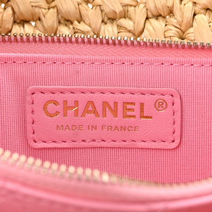 Chanel Raffia Chain Venice Beach Flap Bag Beige Pink 6 of 11