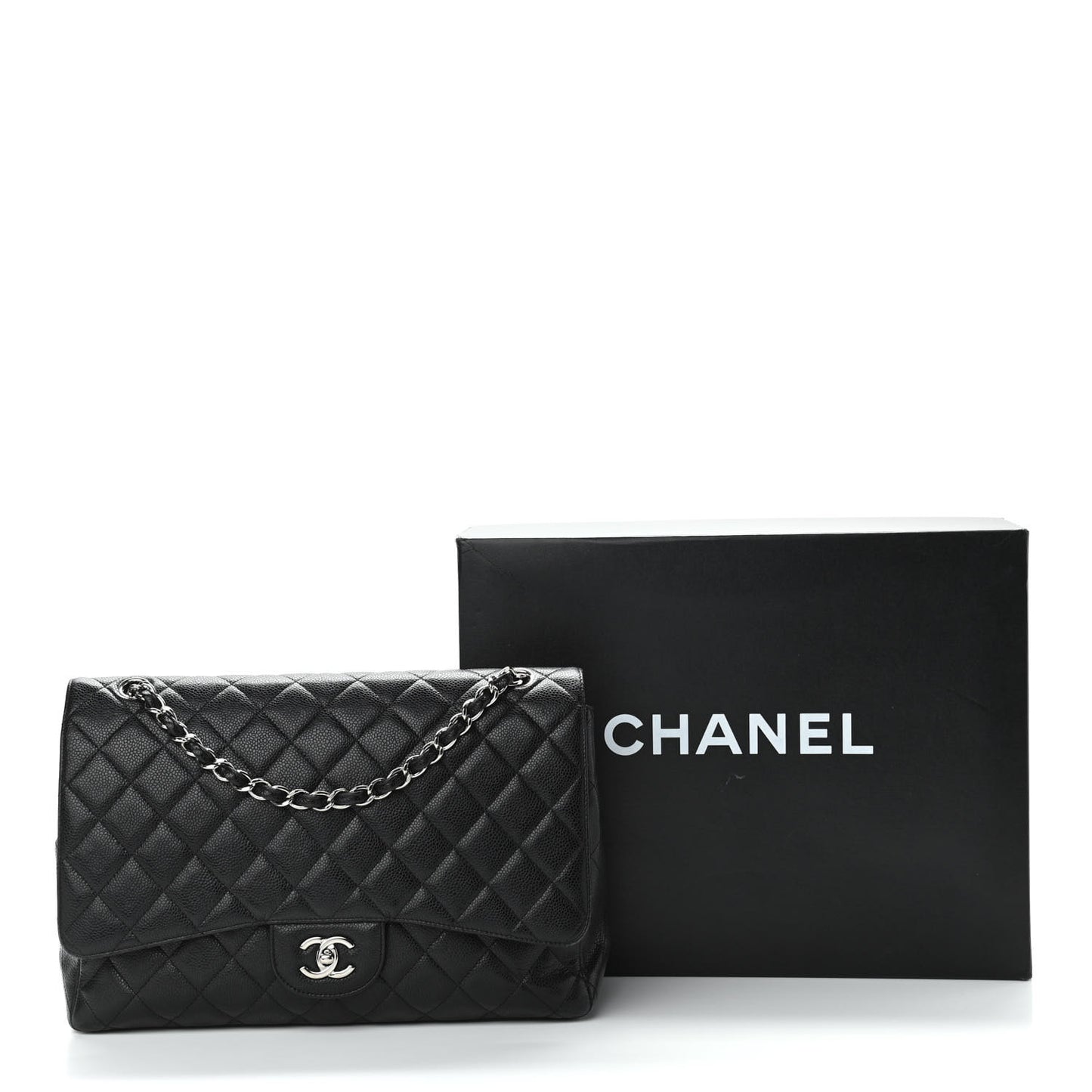 Caviar Quilted Maxi Single Flap Black