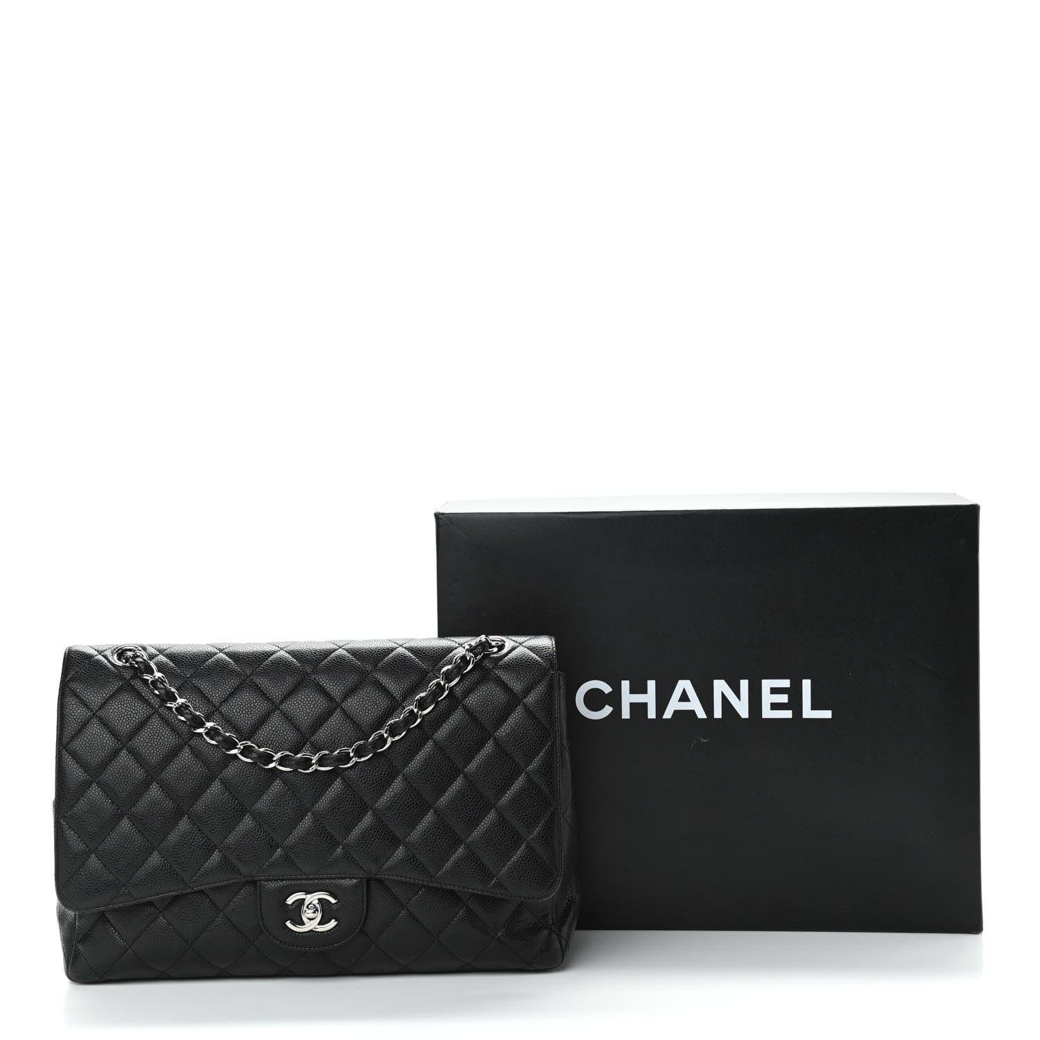 Chanel Caviar Quilted Maxi Single Flap Black 14 of 14