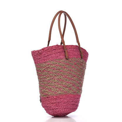 Balenciaga Raffia Panier Two-Toned Raffia Tote Pink Natural 3 of 12