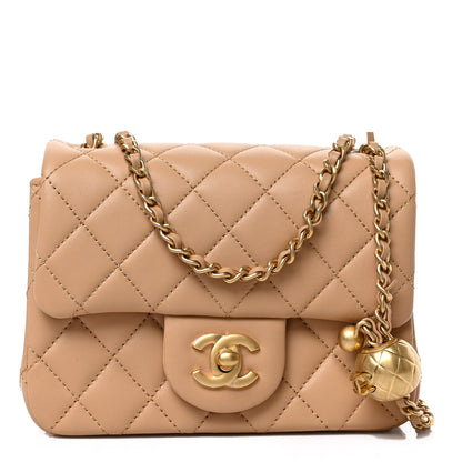 Chanel Lambskin Quilted Mini Pearl Crush Flap Beige 1 of 9